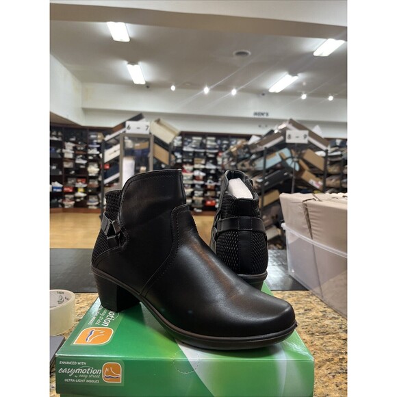 Easy Street Shoes - Easy Street Womens Dawnta Comfort Padded Black Ankle Bootie Travel Size 9 WW